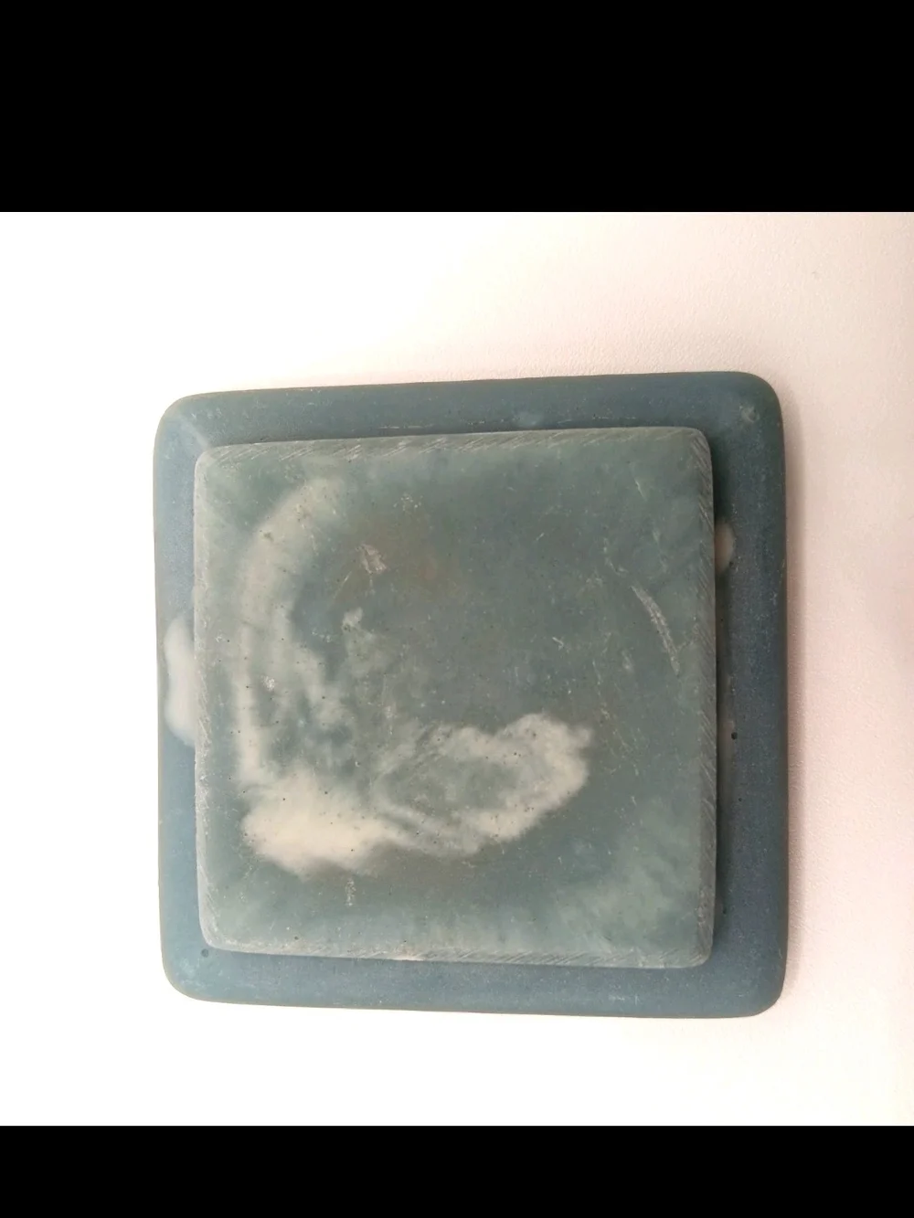 1970's Blue Floral Incolay Jewelry Trinket Box